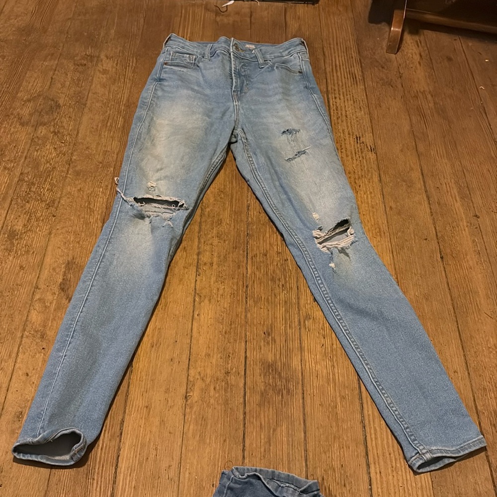 Light wash extra high rise  super skinny jeans